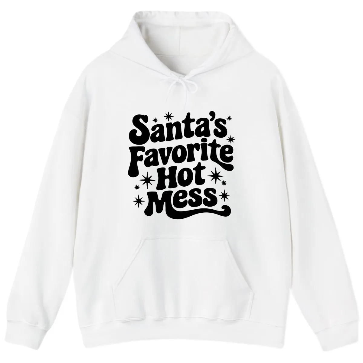 Santa's Favorite Hot Mess Christmas Hoodie in White