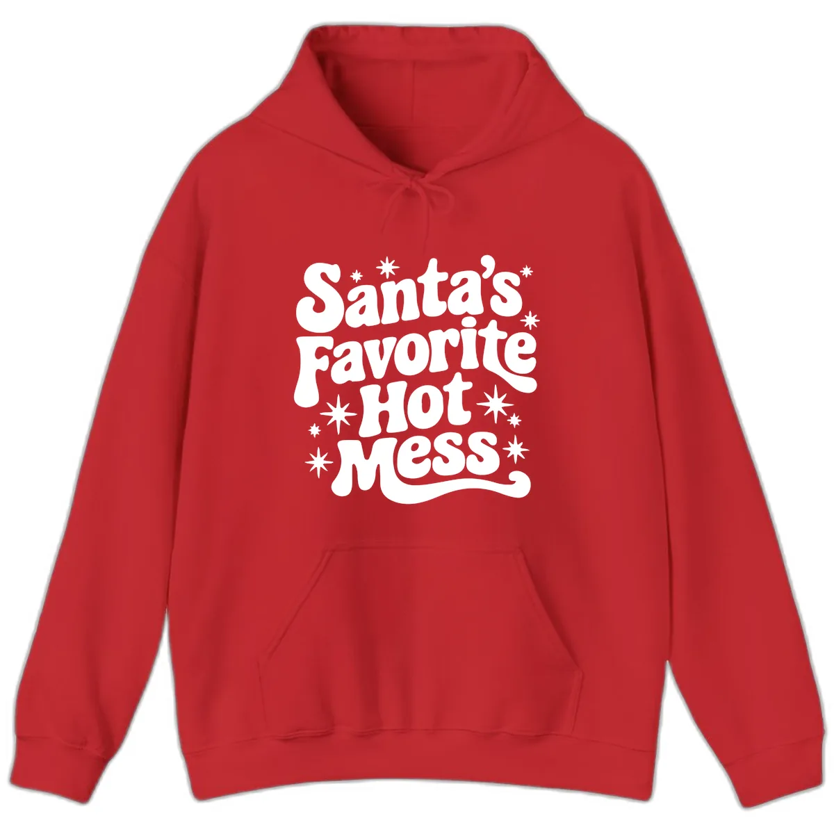 Santa's Favorite Hot Mess Christmas Hoodie in Red