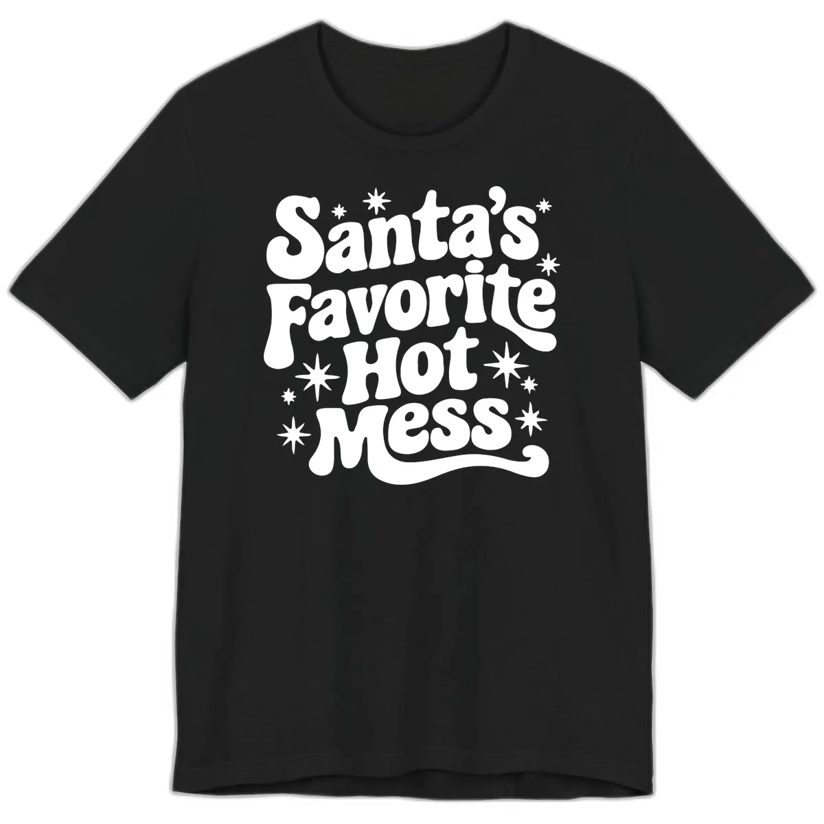 Santa's Favorite Hot Mess Christmas Premium T-Shirt in Black