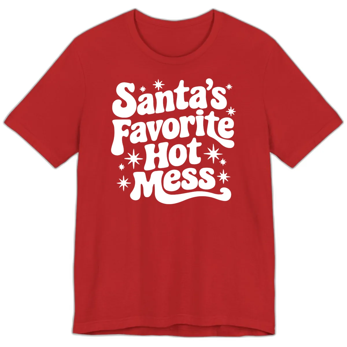 Santa's Favorite Hot Mess Christmas Premium T-Shirt in Red