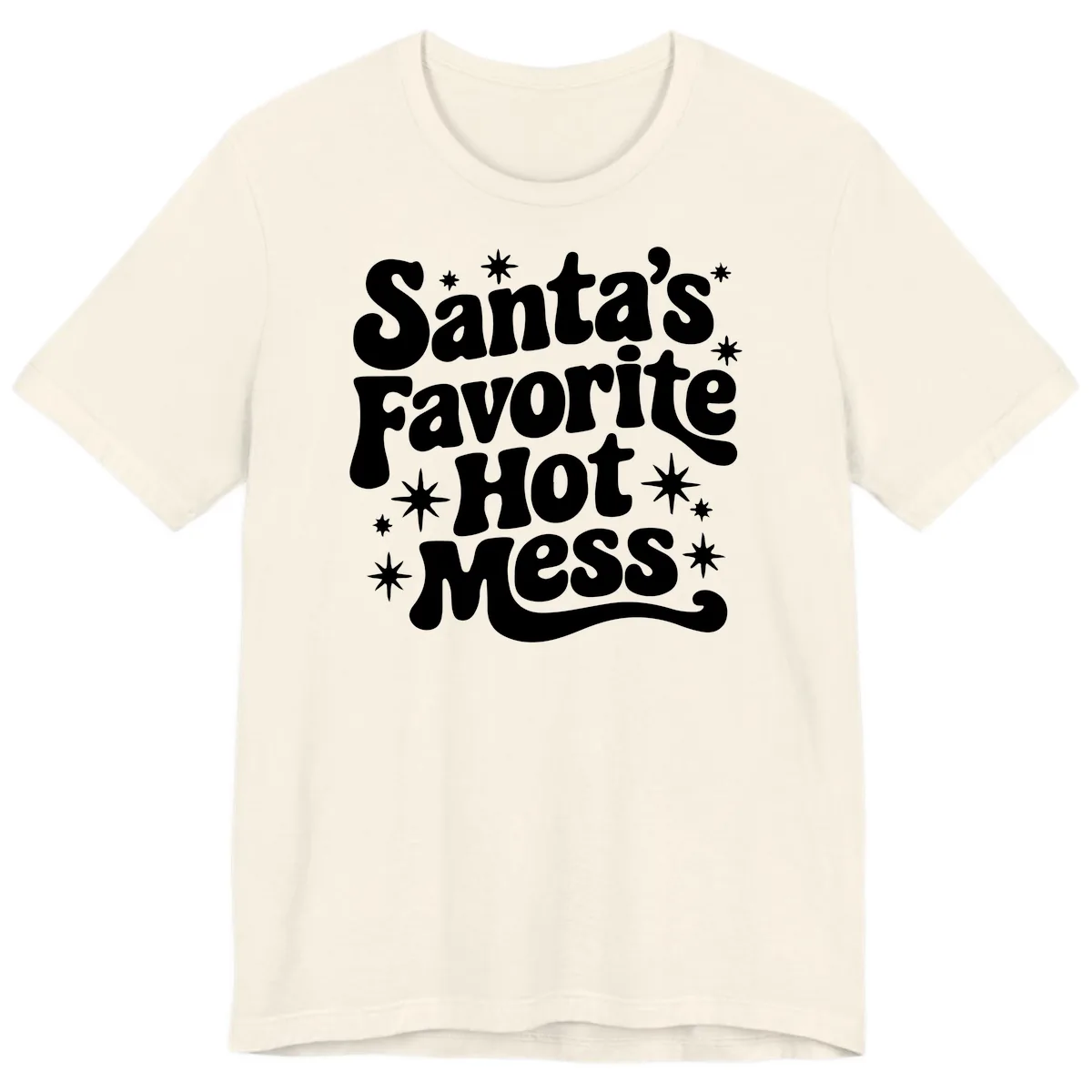Santa's Favorite Hot Mess Christmas Premium T-Shirt in Natural