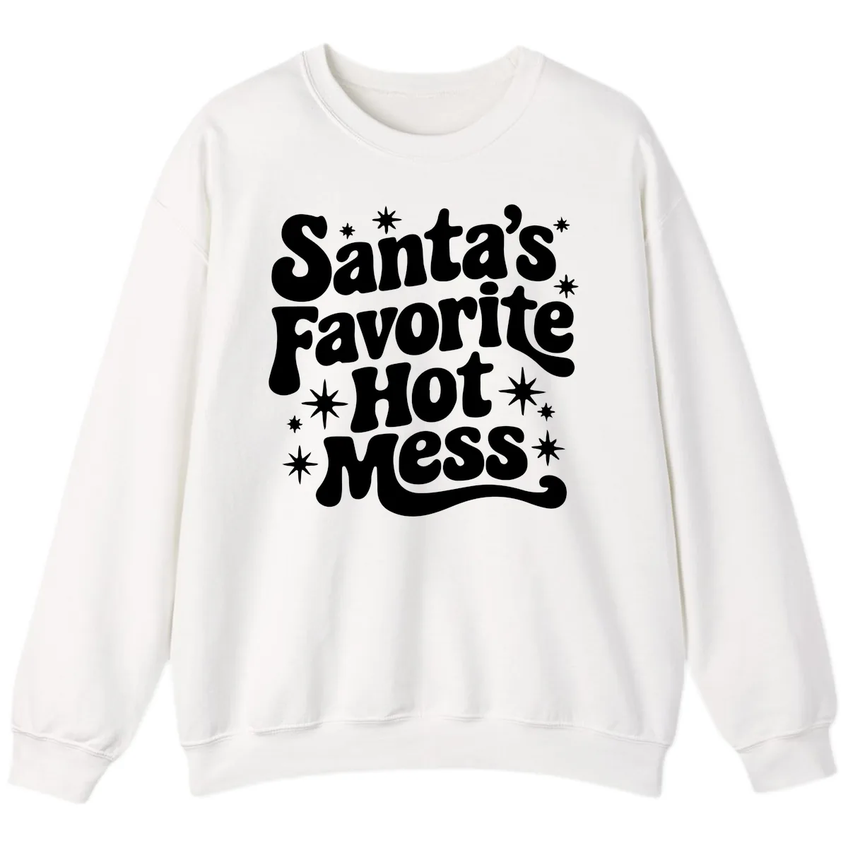 Santa's Favorite Hot Mess Christmas Sweatshirt in White
