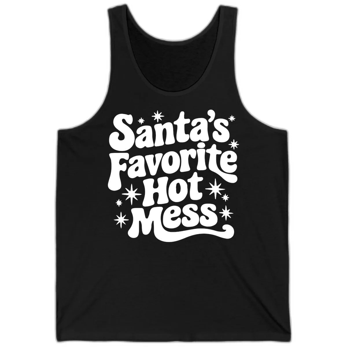 Santa's Favorite Hot Mess Christmas Tank in Black