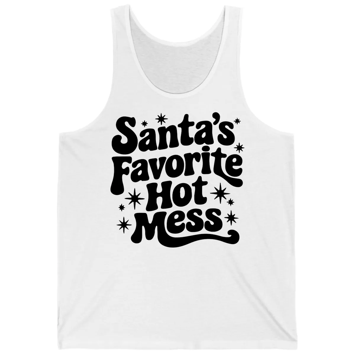 Santa's Favorite Hot Mess Christmas Tank in White