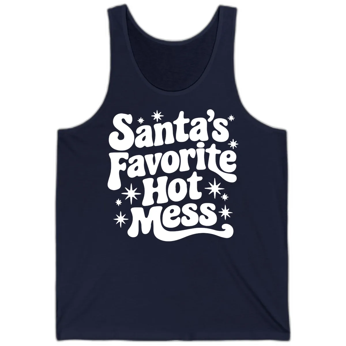 Santa's Favorite Hot Mess Christmas Tank in Navy
