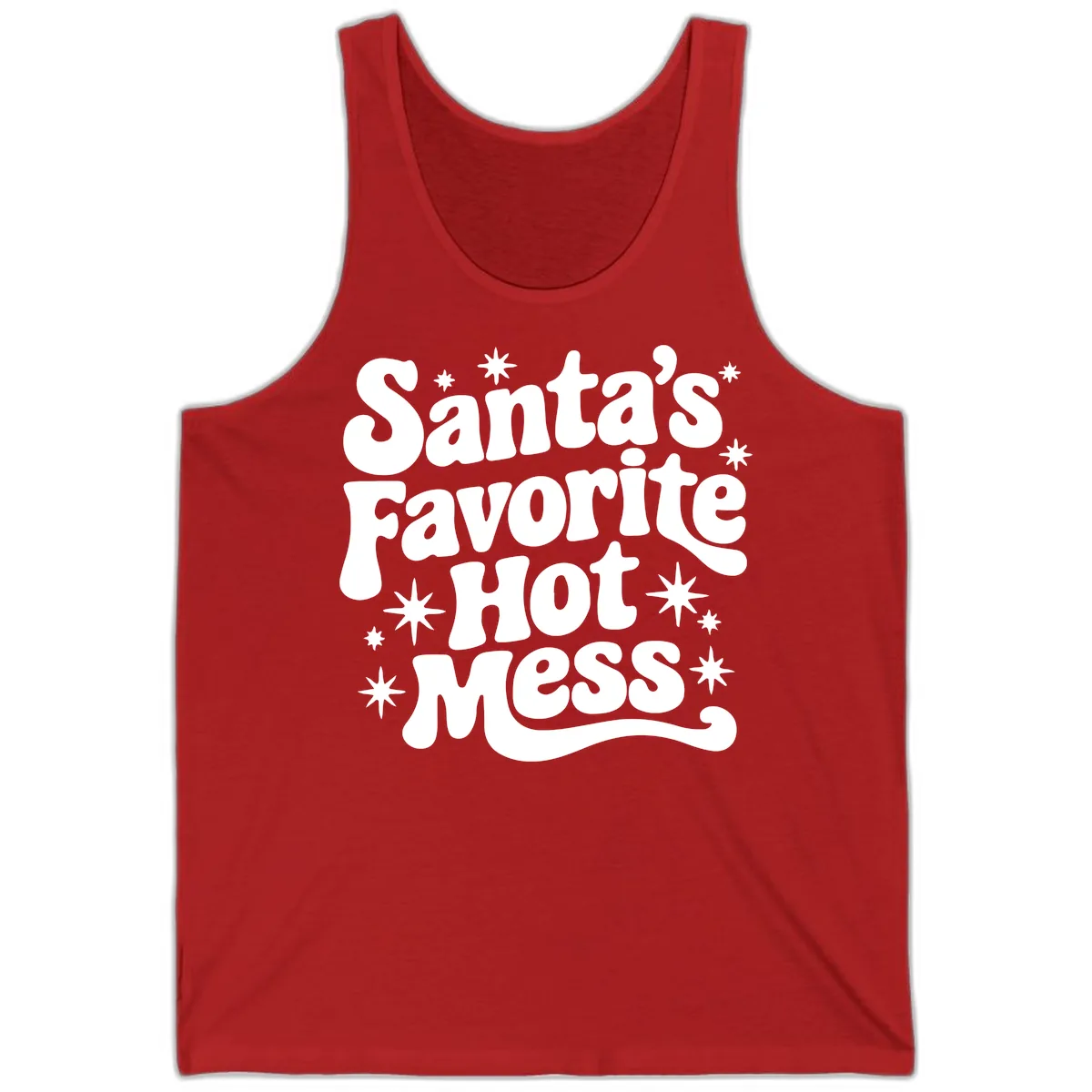 Santa's Favorite Hot Mess Christmas Tank in Red