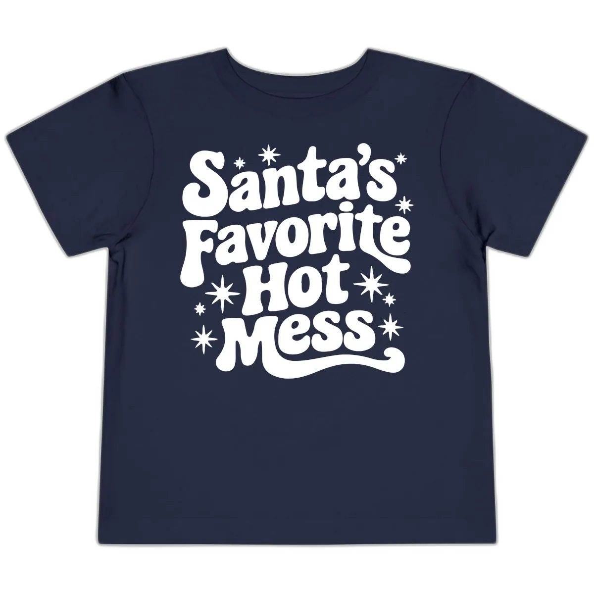 Santa's Favorite Hot Mess Christmas Toddler T-Shirt in Navy