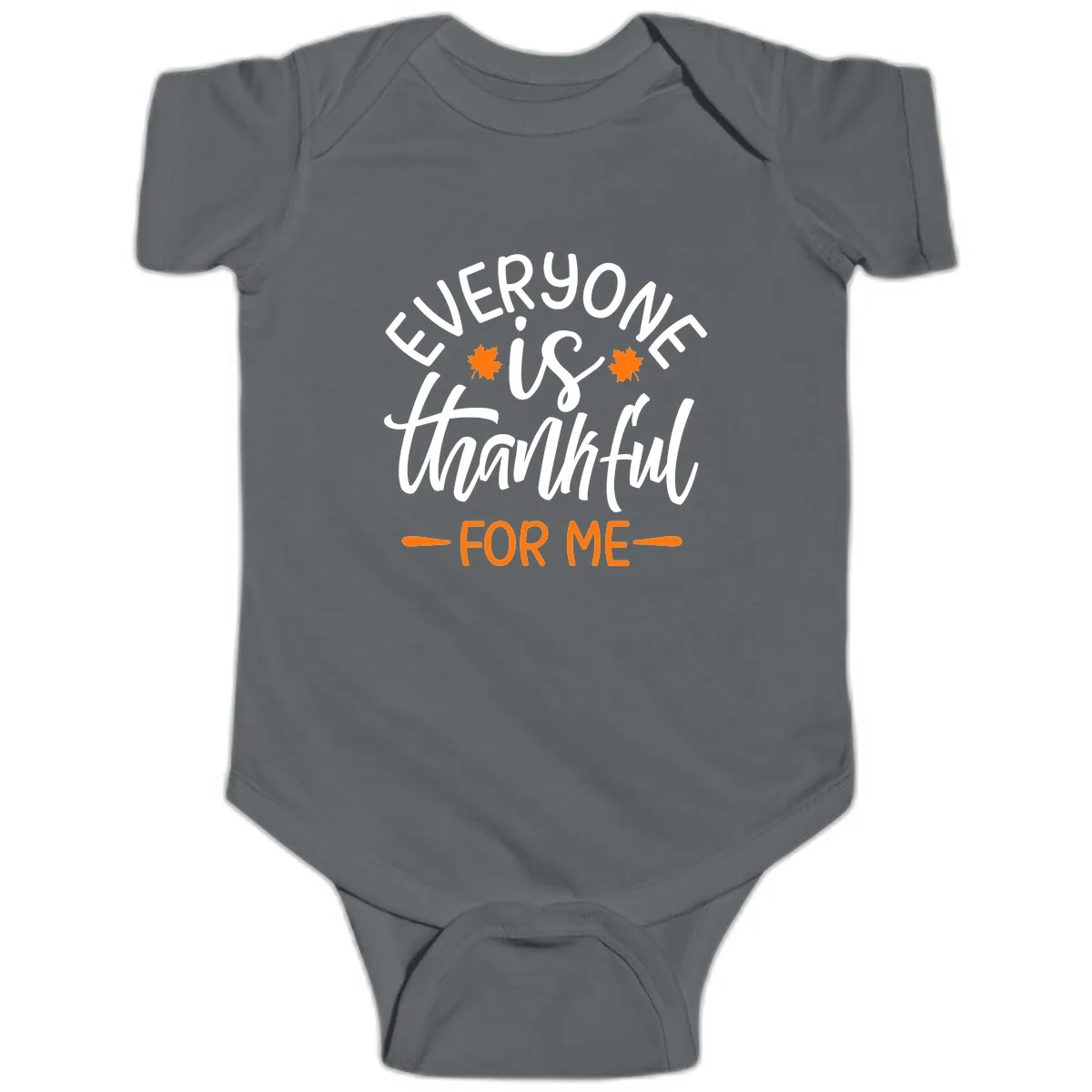 Everyone Is Thankful For Me Thanksgiving Baby Onesie in Charcoal