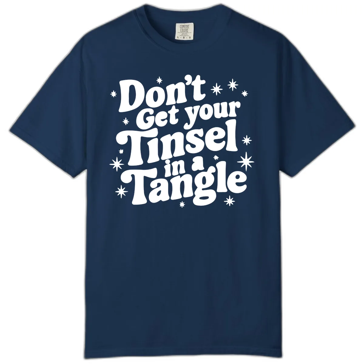 Don't Get Your Tinsel in a Tangle Holiday Design Comfort Color in Navy