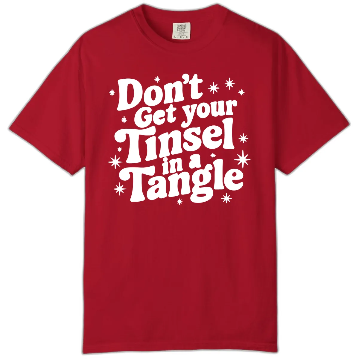 Don't Get Your Tinsel in a Tangle Holiday Design Comfort Color in Red