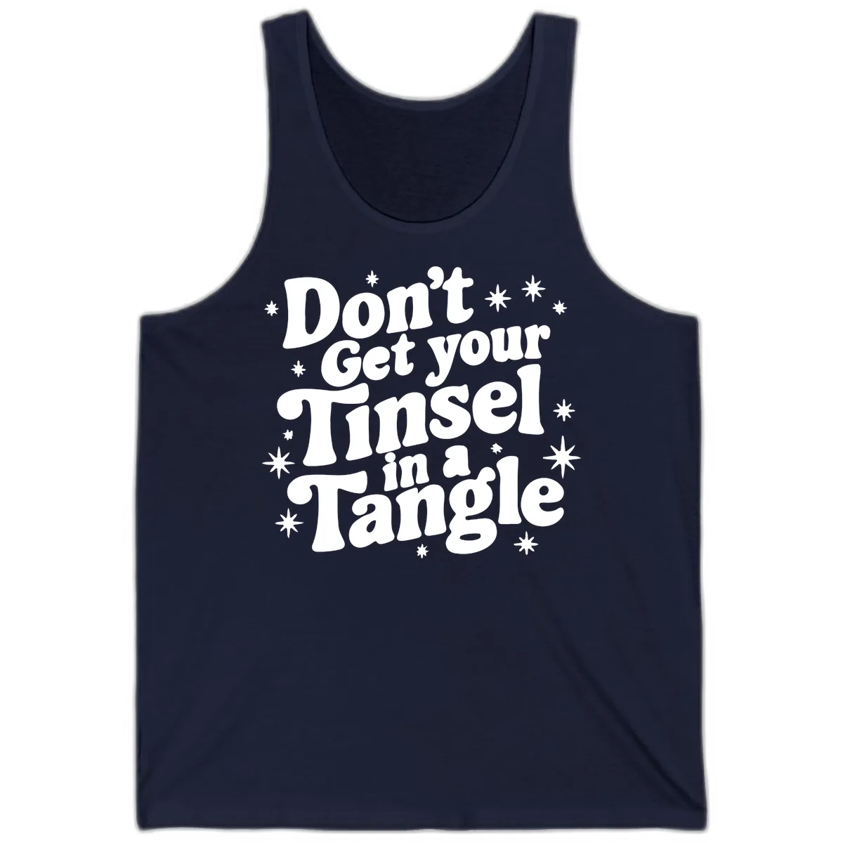 Don't Get Your Tinsel in a Tangle Holiday Design Tank in Navy