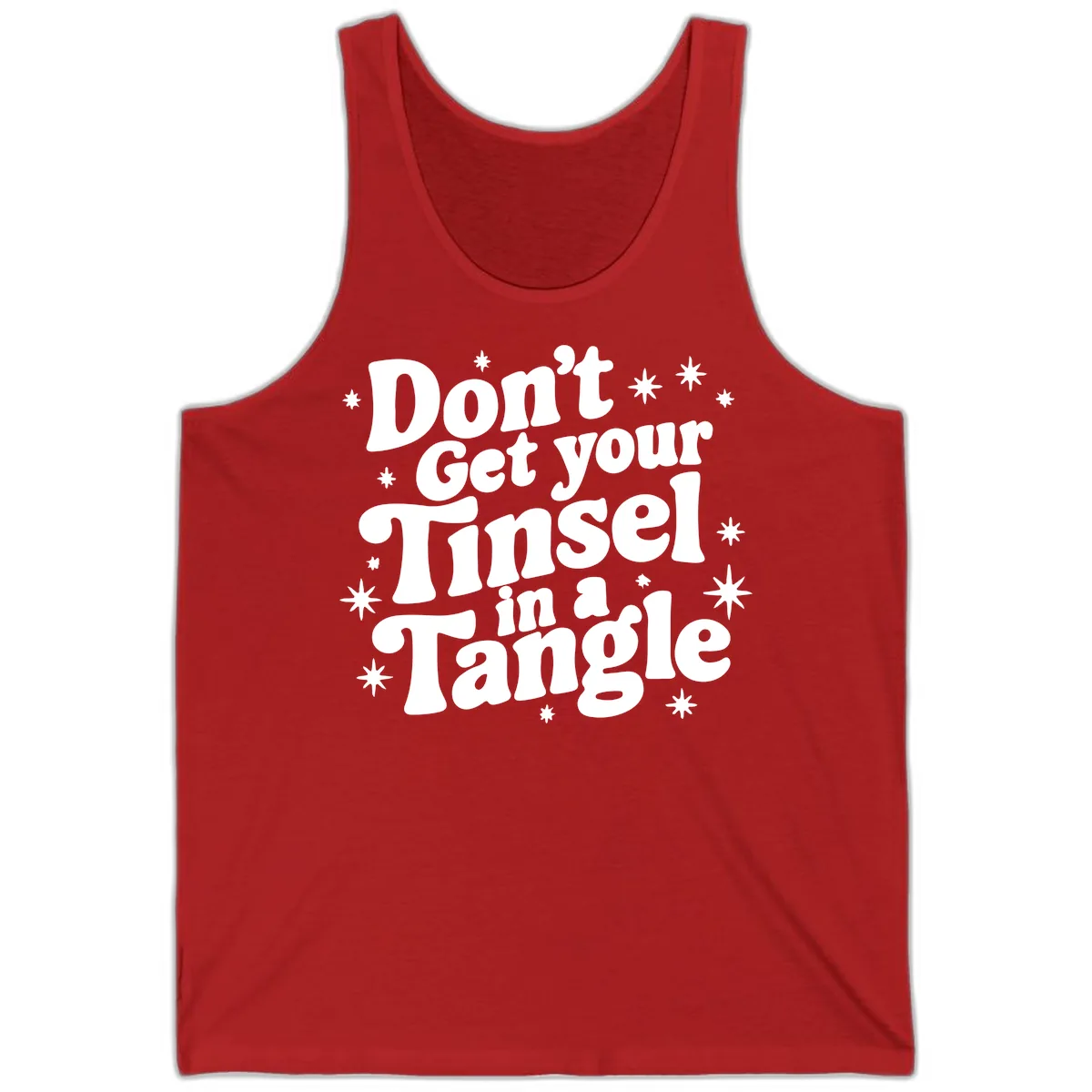Don't Get Your Tinsel in a Tangle Holiday Design Tank in Red