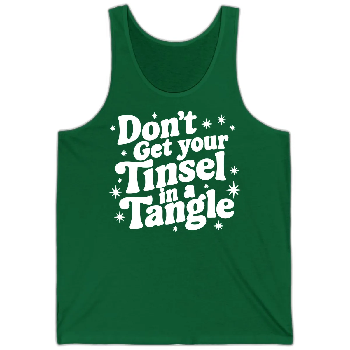 Don't Get Your Tinsel in a Tangle Holiday Design Tank in Kelly