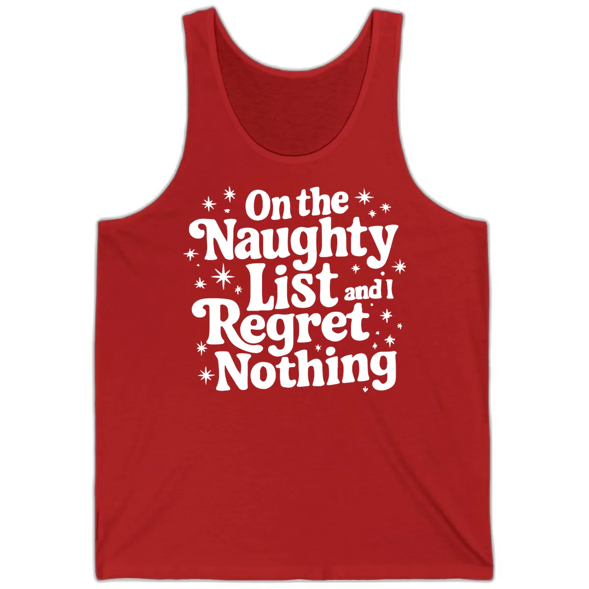 On The Naughty List And I Regret Nothing Tank in Red