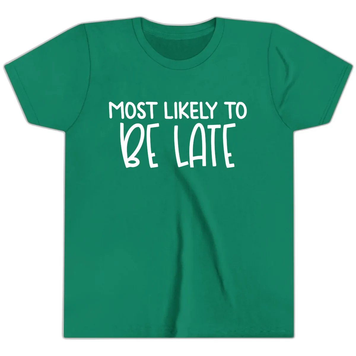 Most Likely To Be Late Youth T-Shirt in Kelly