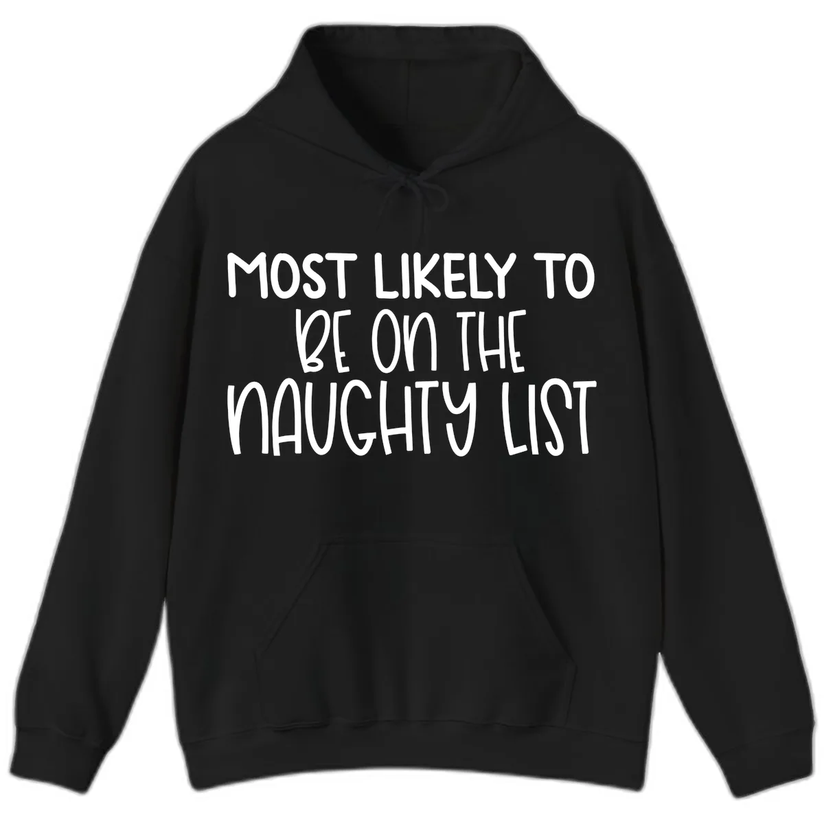 Most Likely To Be On The Naughty List Hoodie in Black