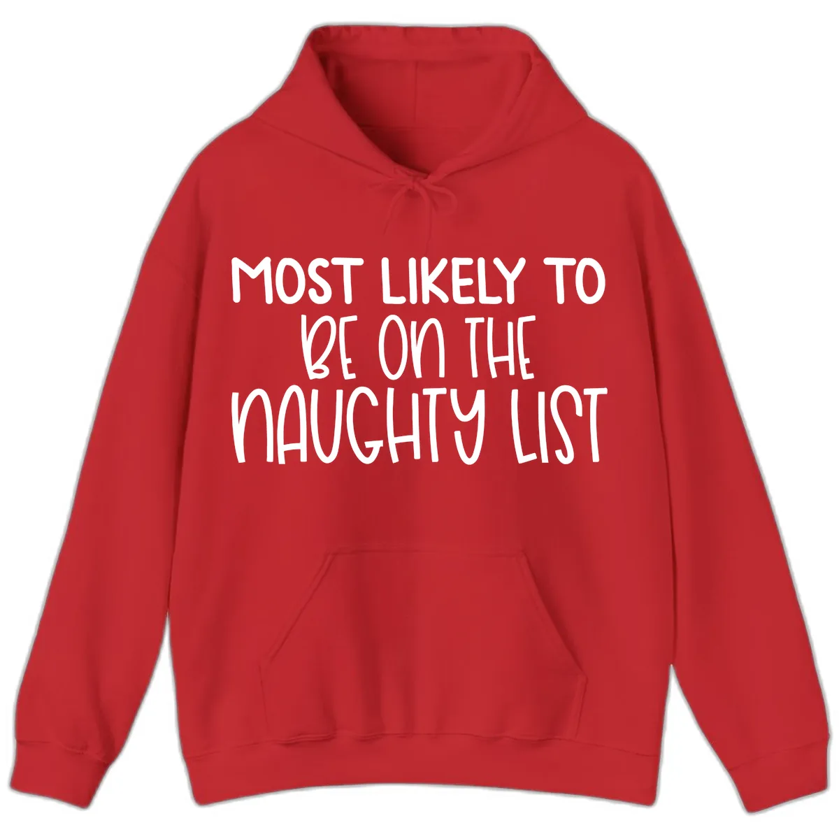 Most Likely To Be On The Naughty List Hoodie in Red