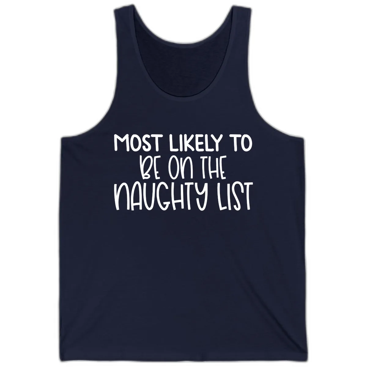 Most Likely To Be On The Naughty List Tank in Navy