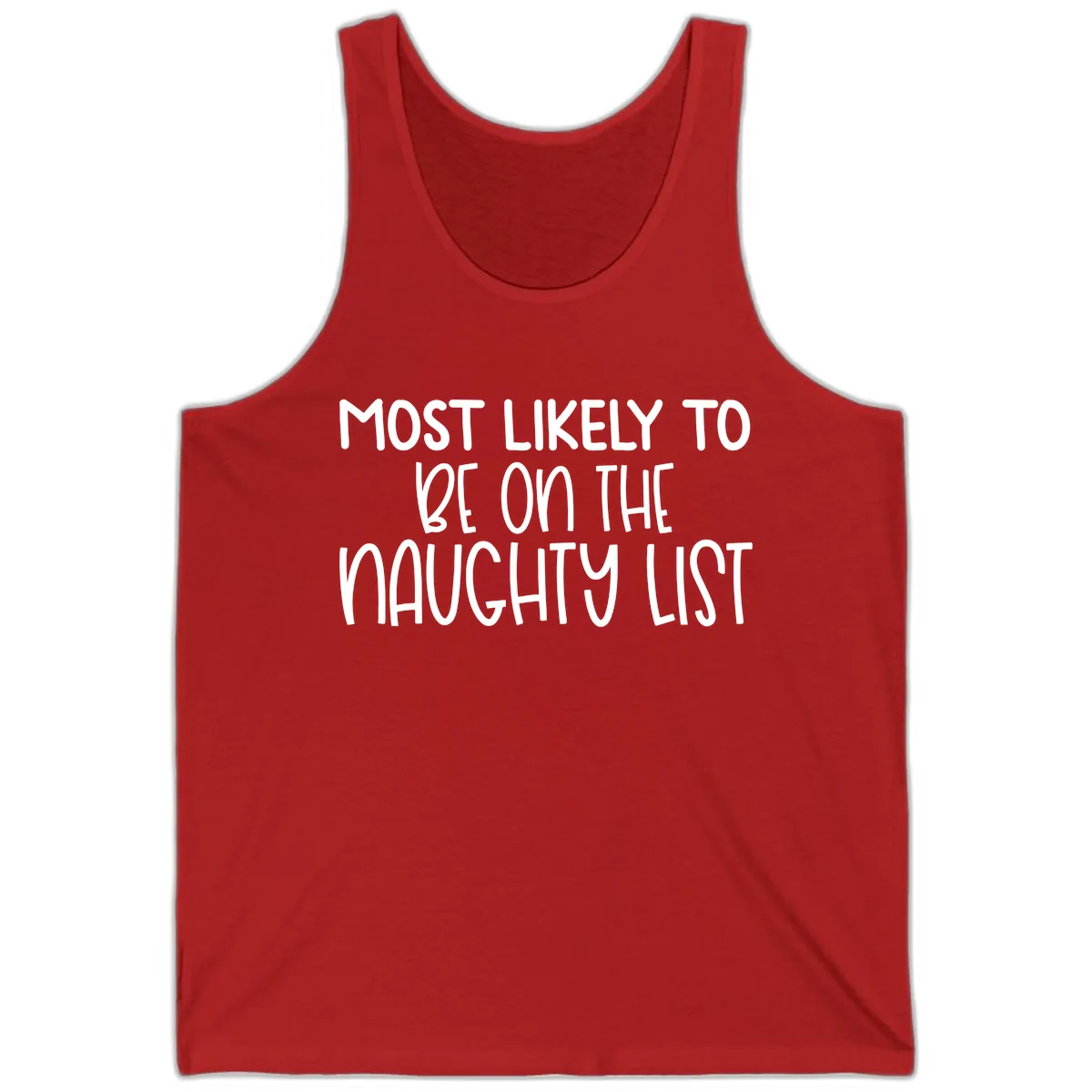 Most Likely To Be On The Naughty List Tank in Red