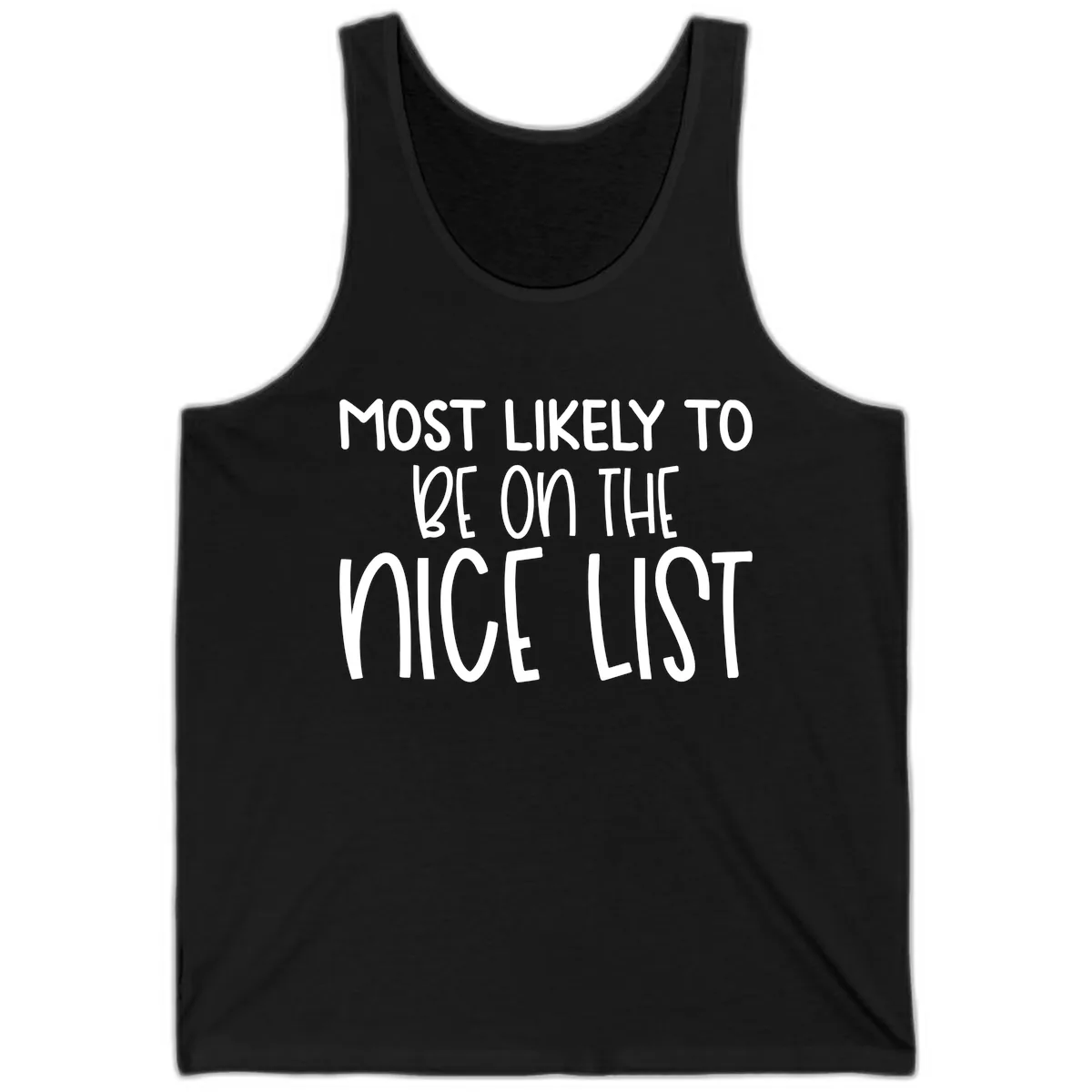 Most Likely To Be On The Nice List Tank in Black