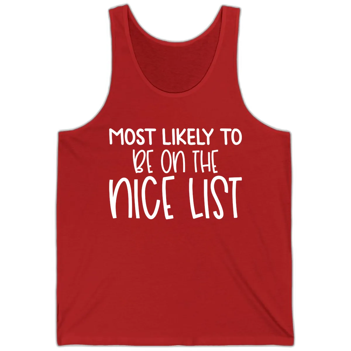 Most Likely To Be On The Nice List Tank in Red