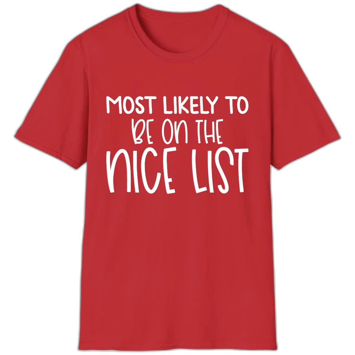 Most Likely To Be On The Nice List T-Shirt in Red