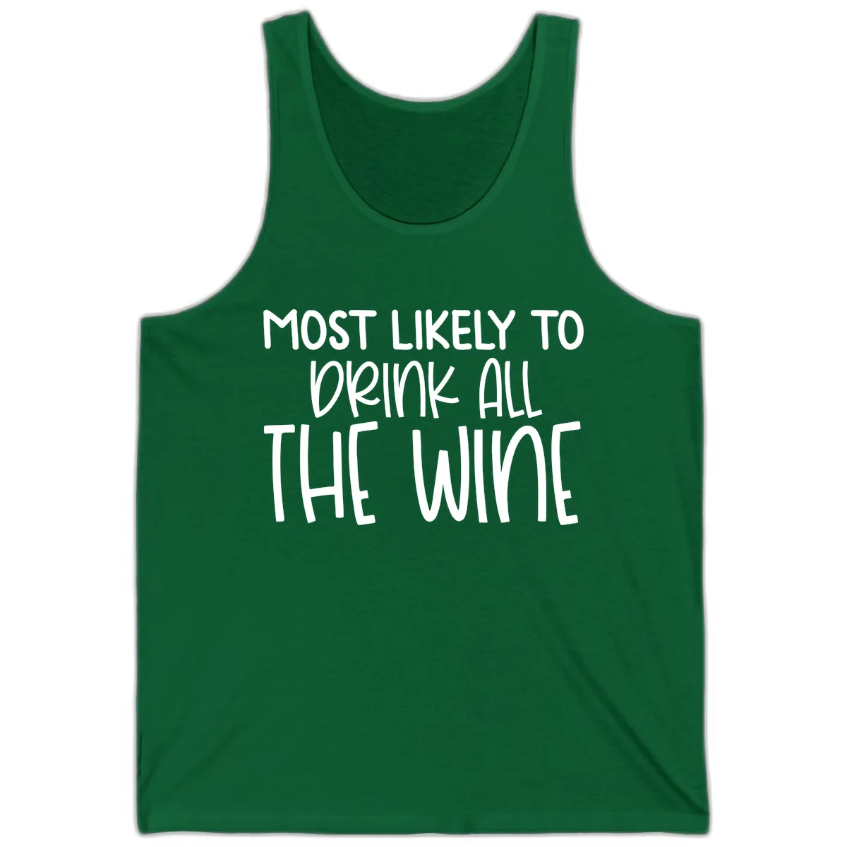 Most Likely To Drink All The Wine Tank in Kelly