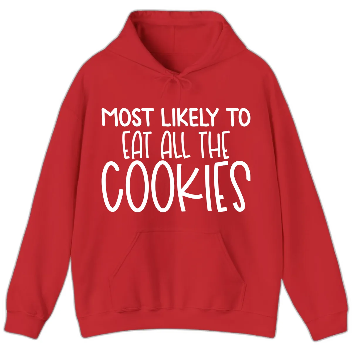 Most Likely To Eat All The Cookies Hoodie in Red