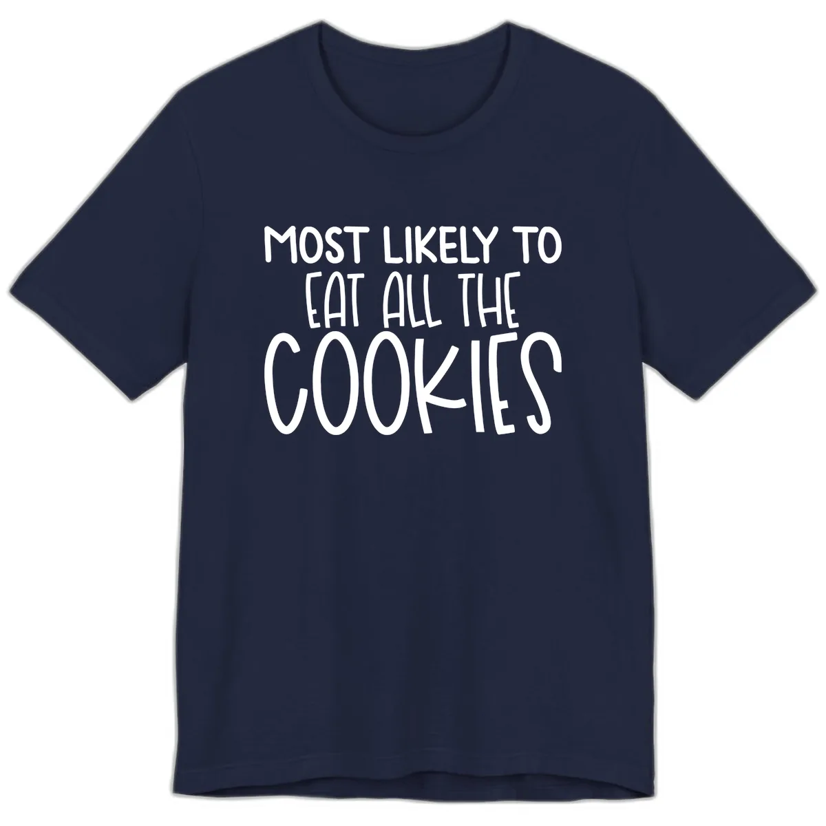 Most Likely To Eat All The Cookies Premium T-Shirt in Navy