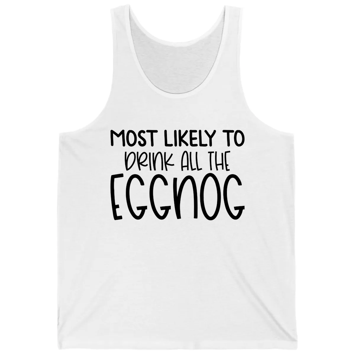 Most Likely To Drink All The Eggnog Tank in White