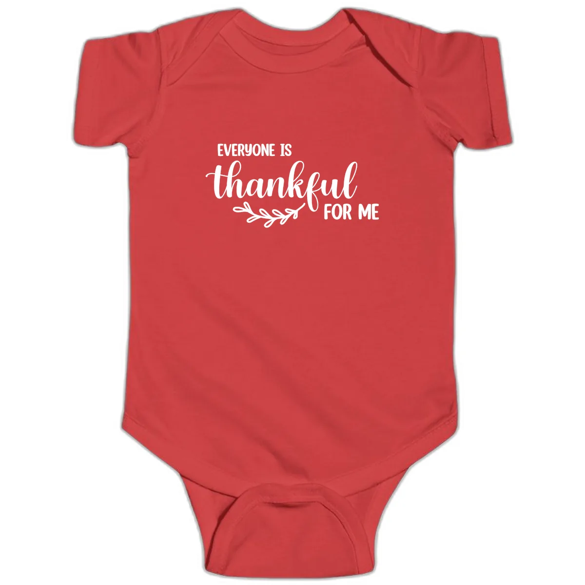 Everyone Is Thankful For Me Design Baby Onesie in Red