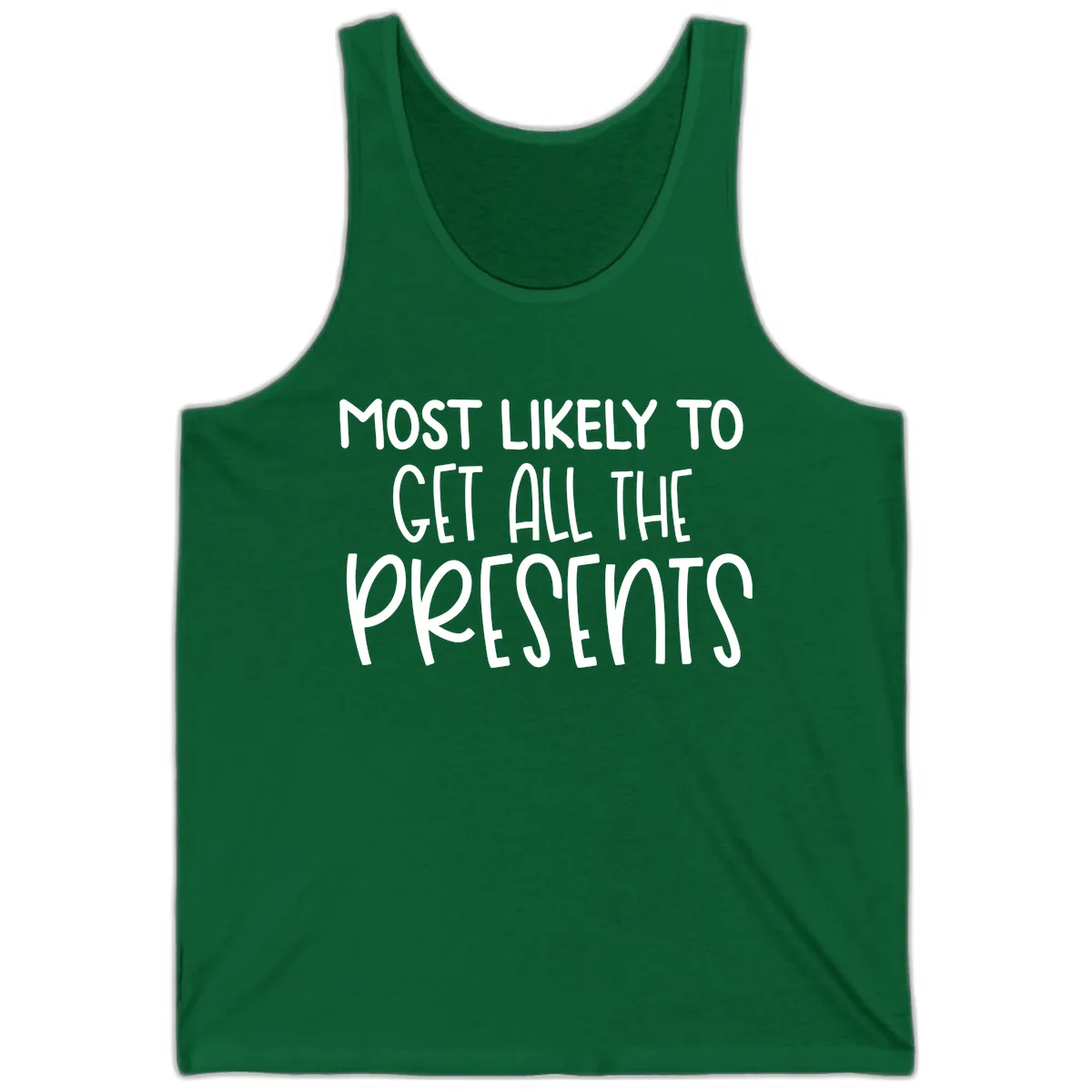 Most Likely To Get All The Presents Tank in Kelly