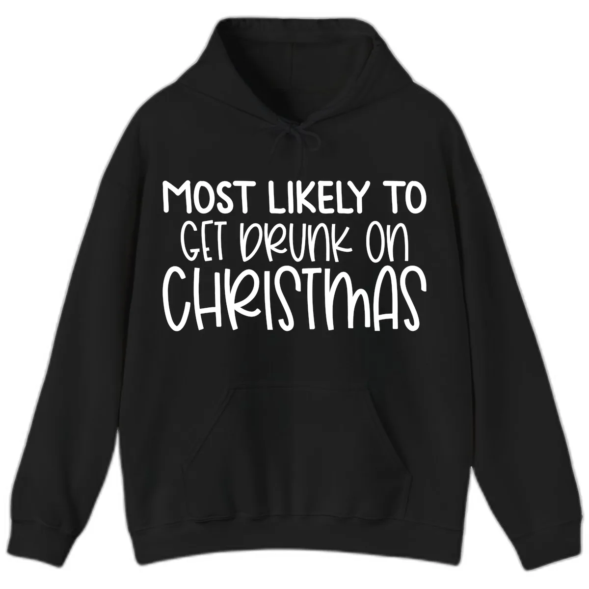 Most Likely To Get Drunk On Christmas Hoodie in Black