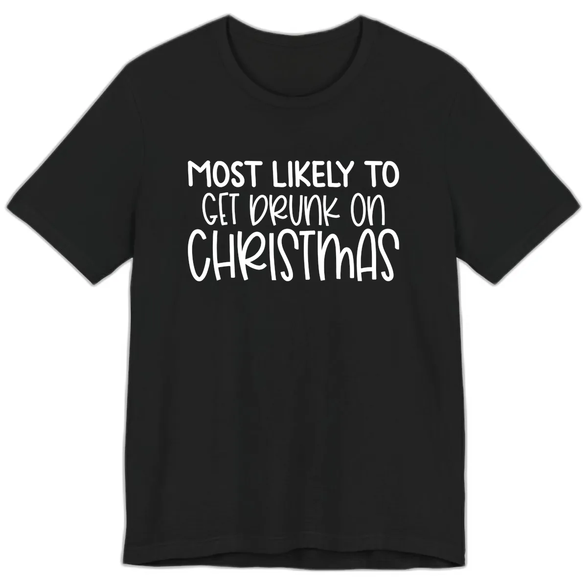 Most Likely To Get Drunk On Christmas Premium T-Shirt in Black