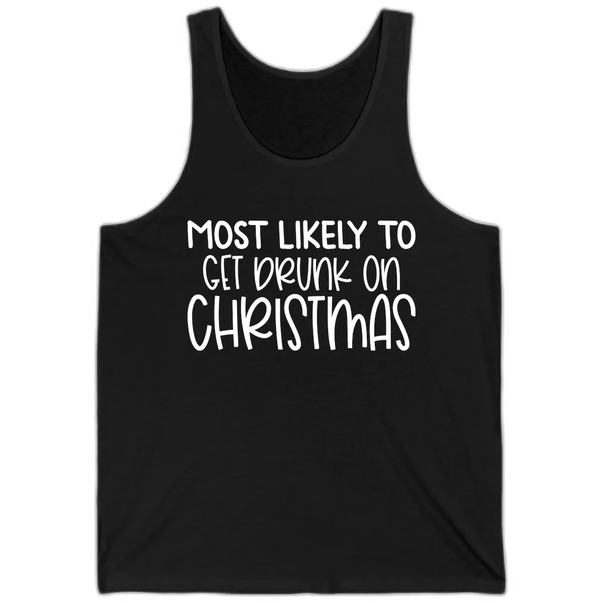 Most Likely To Get Drunk On Christmas Tank in Black