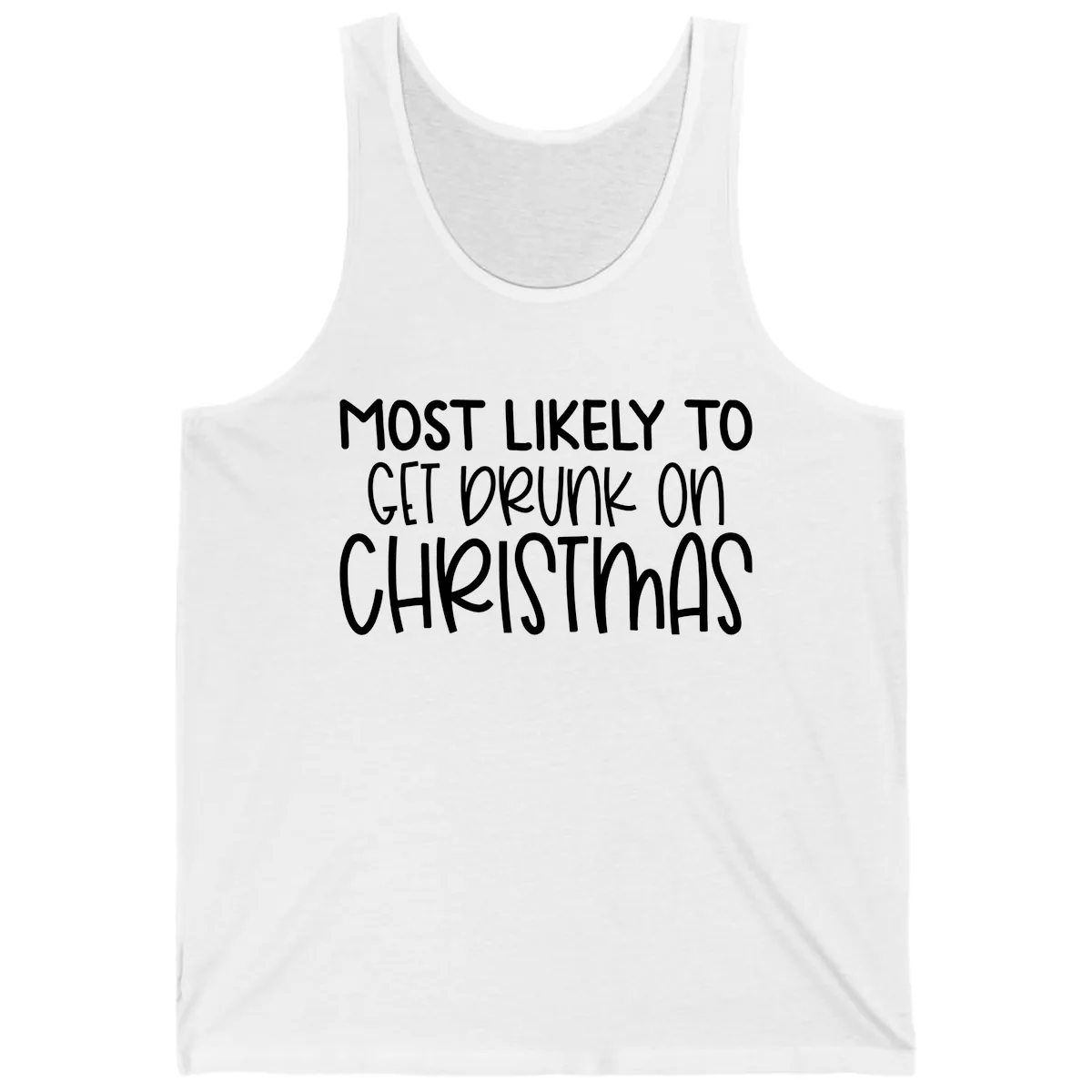 Most Likely To Get Drunk On Christmas Tank in White