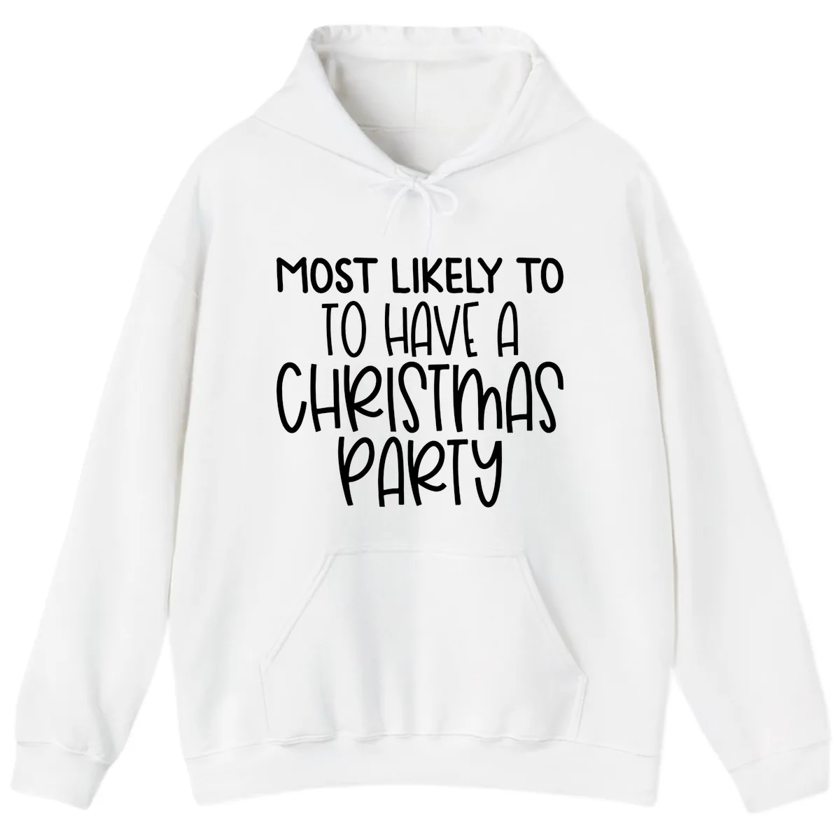 Most Likely To Have A Christmas Party Hoodie in White