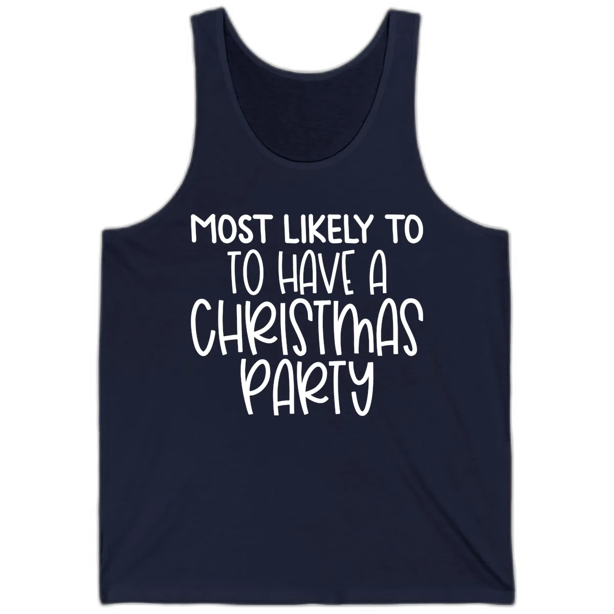 Most Likely To Have A Christmas Party Tank in Navy