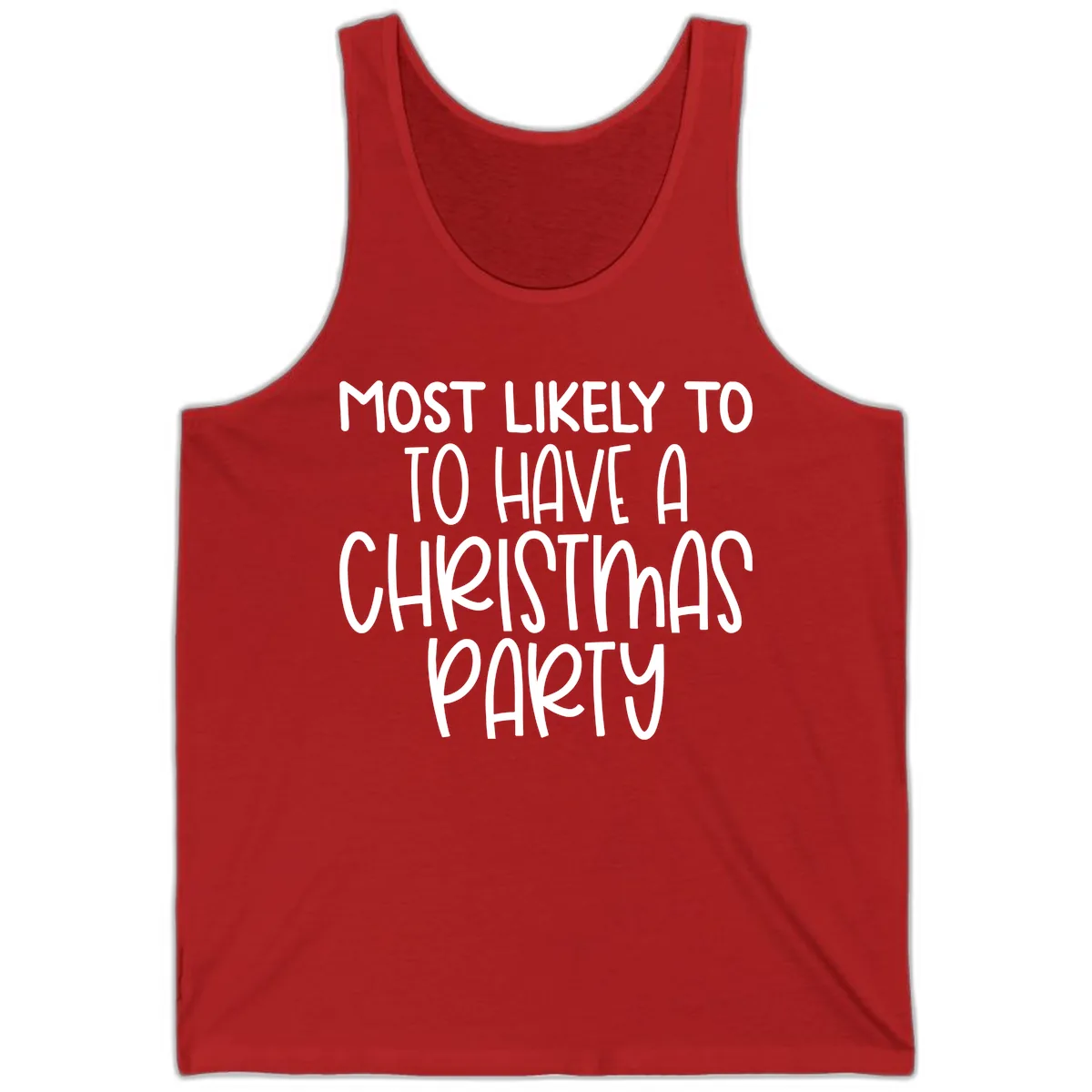 Most Likely To Have A Christmas Party Tank in Red