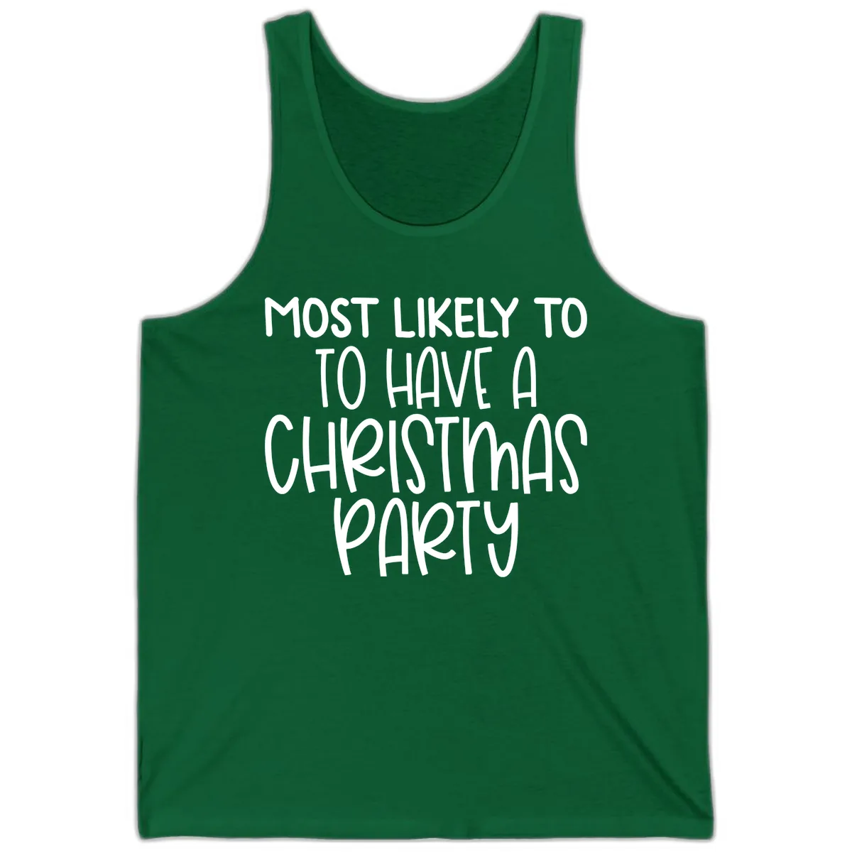 Most Likely To Have A Christmas Party Tank in Kelly