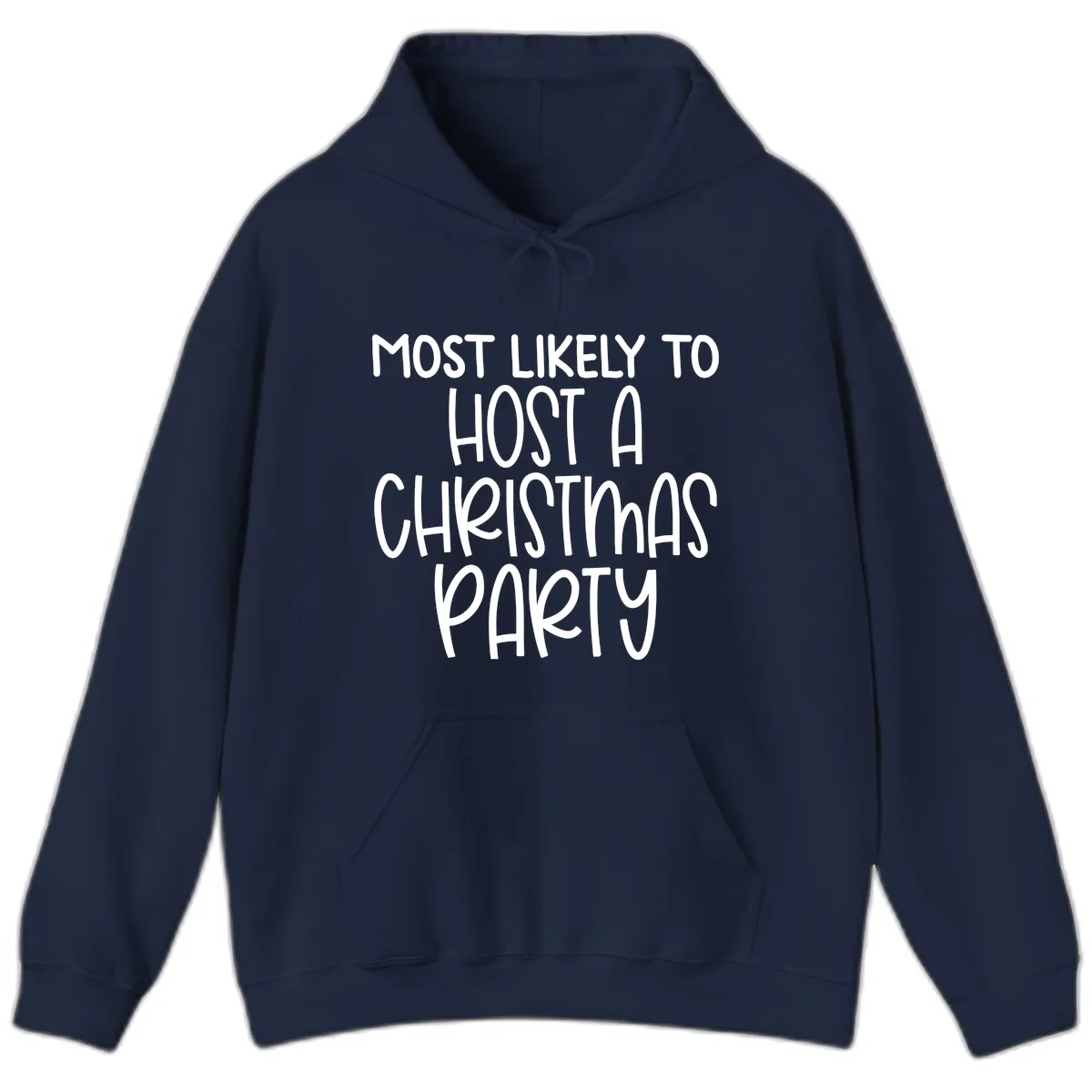 Most Likely To Host A Christmas Party Hoodie in Navy