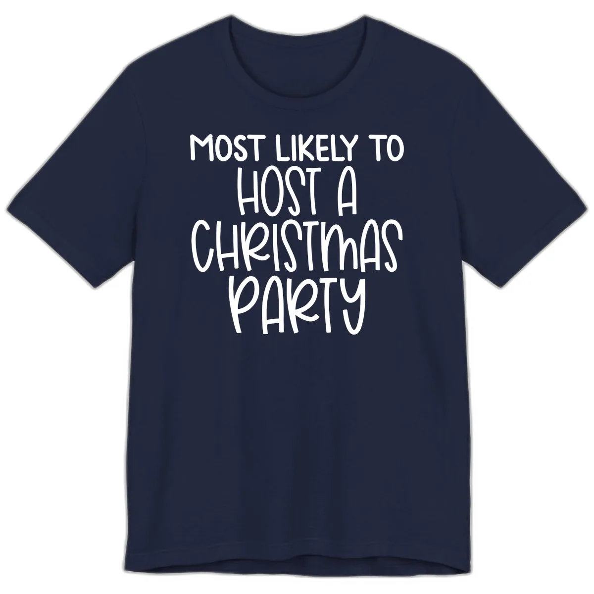 Most Likely To Host A Christmas Party Premium T-Shirt in Navy