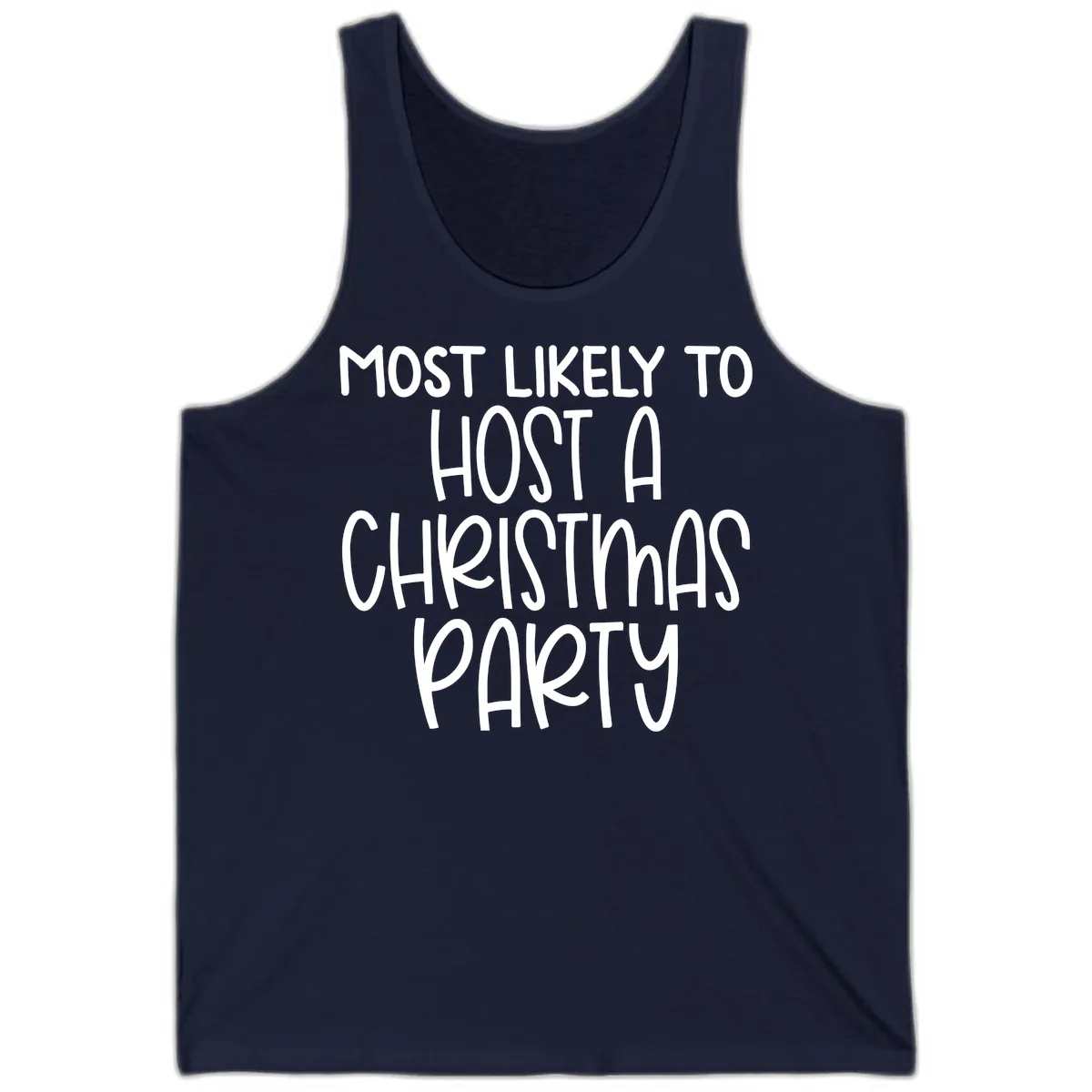 Most Likely To Host A Christmas Party Tank in Navy
