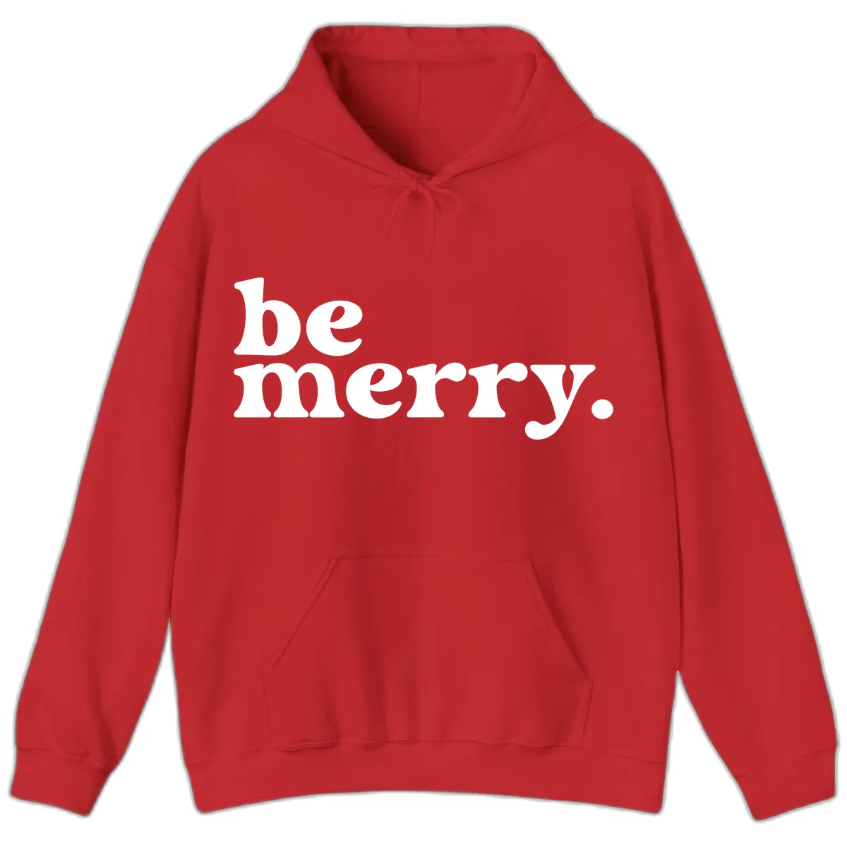 Be Merry Holiday Typography Hoodie in Red