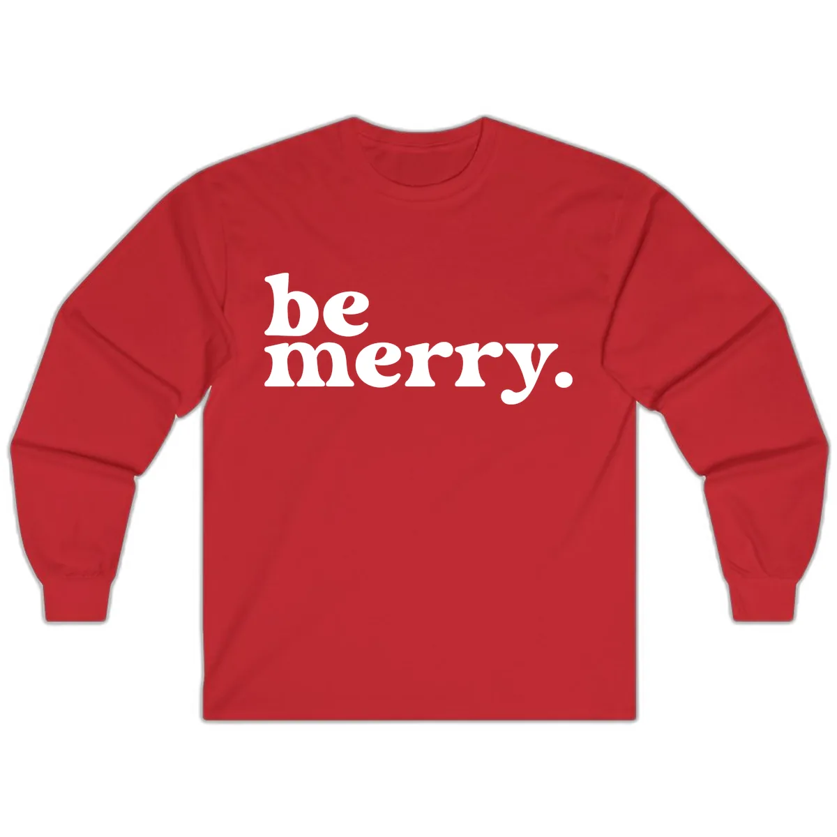 Be Merry Holiday Typography Long Sleeve in Red