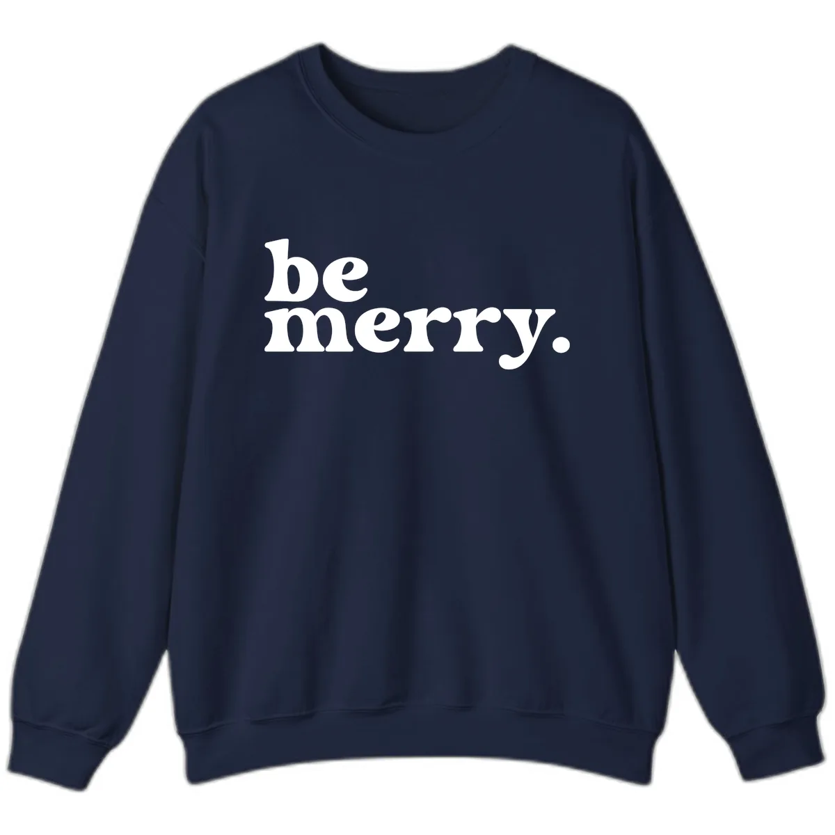 Be Merry Holiday Typography Sweatshirt in Navy