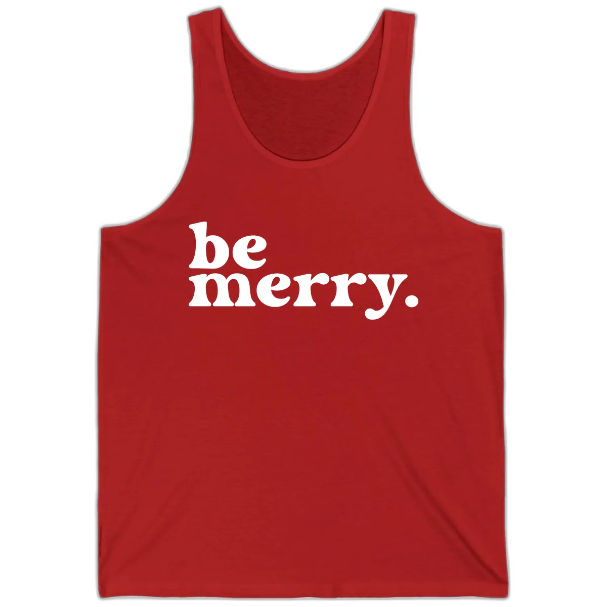 Be Merry Holiday Typography Tank in Red