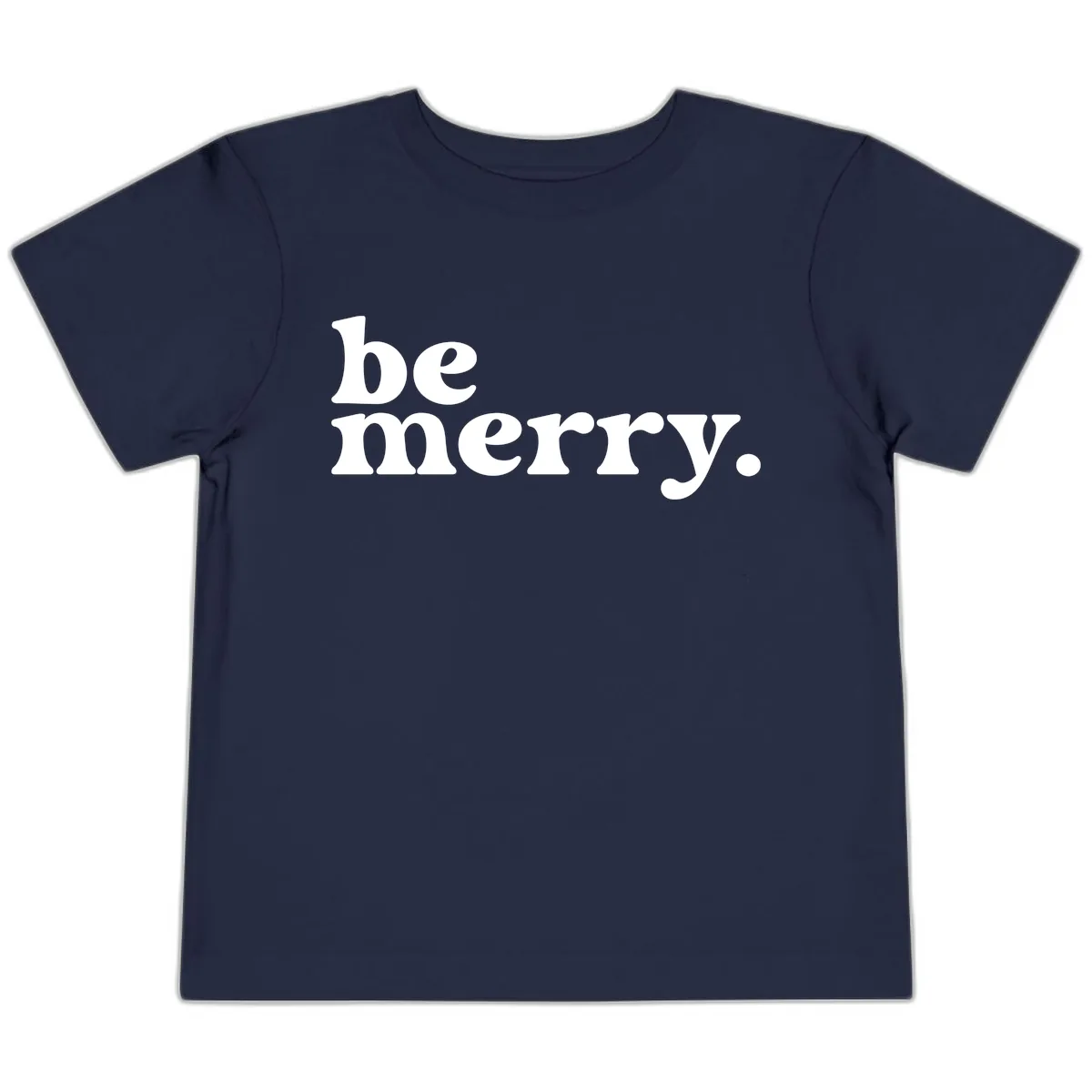 Be Merry Holiday Typography Toddler T-Shirt in Navy