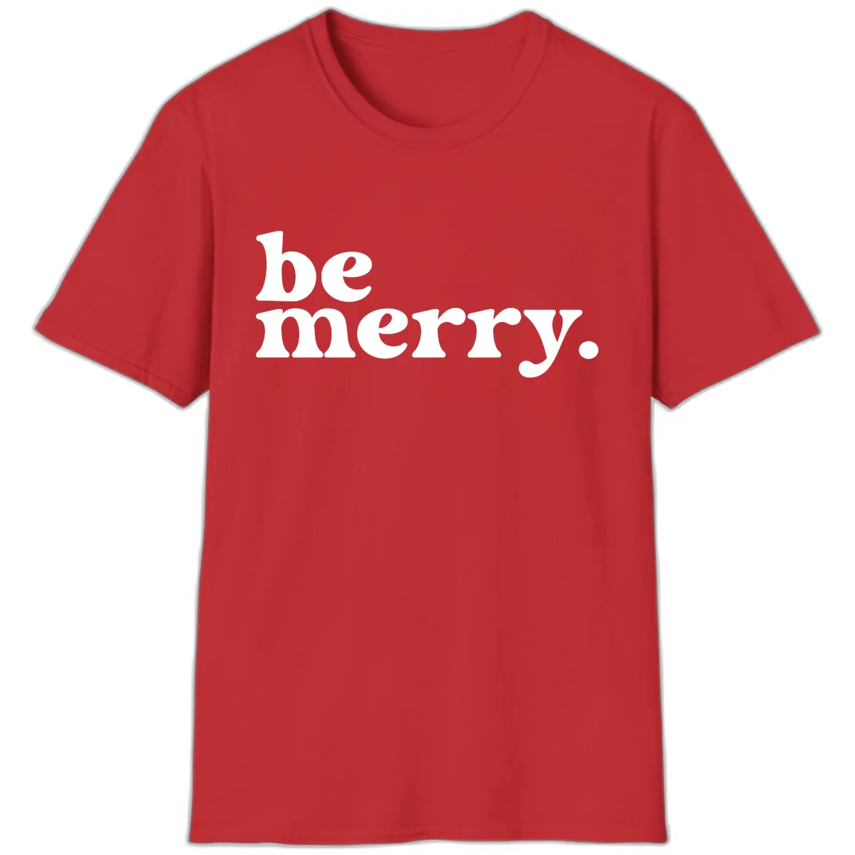 Be Merry Holiday Typography T-Shirt in Red