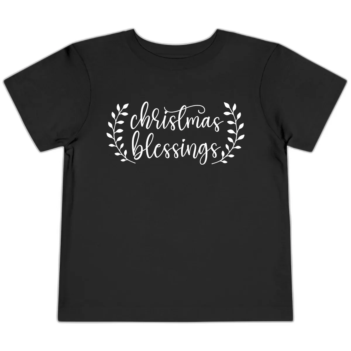 Christmas Blessings Elegant Script Design Toddler T-Shirt in Black